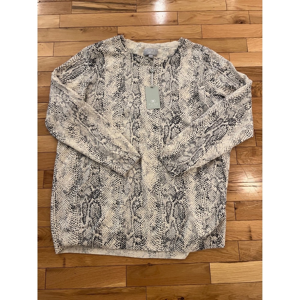 Pure Collection‎ 100% Cashmere Snakeskin Print Sweater Womens 18 Pullover